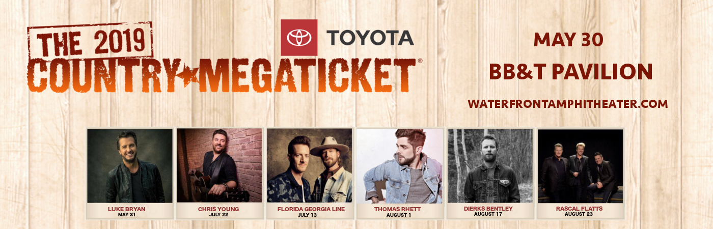 2019 Country Megaticket Tickets (Includes All Performances) at BB&T Pavilion