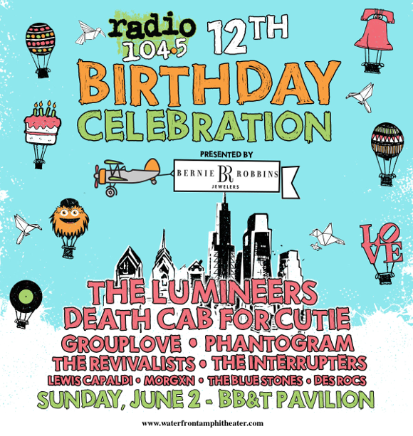 Radio 104.5 Birthday Show: The Lumineers, Death Cab For Cutie, Grouplove, Phantogram & The Revivalists at BB&T Pavilion